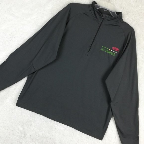Pioneer Sport Tek Mens Sweatshirt Gray Lightweight 1/2 Zip Pullover Logo L - Picture 11 of 12